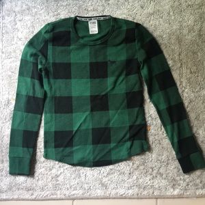 Small PINK plaid sleepwear shirt